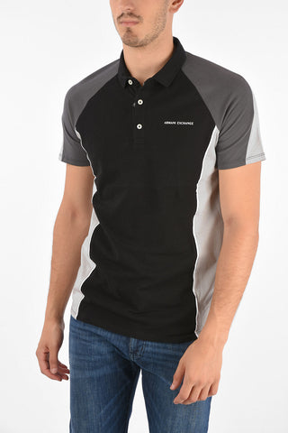 ARMANI EXCHANGE piquè cotton 3 button polo shirt