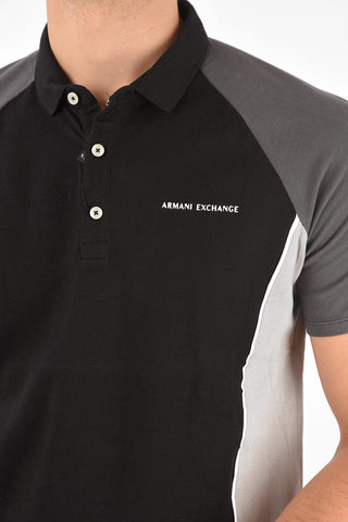 ARMANI EXCHANGE piquè cotton 3 button polo shirt