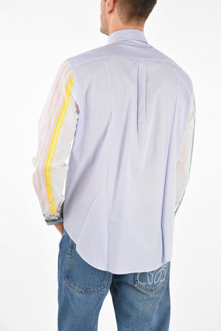 Pinstriped Shirt with Contrasting Sleeves