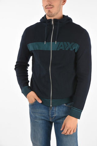 ARMANI EXCHANGE hooded sweatshirt with zip closure