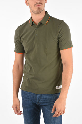 ARMANI EXCHANGE back print polo shirt