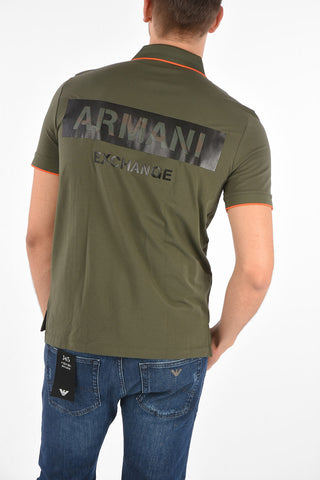 ARMANI EXCHANGE back print polo shirt