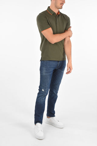 ARMANI EXCHANGE back print polo shirt
