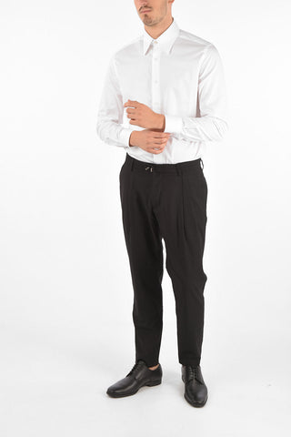 ARMANI EXCHANGE Mid-rise waist double pleat trousers