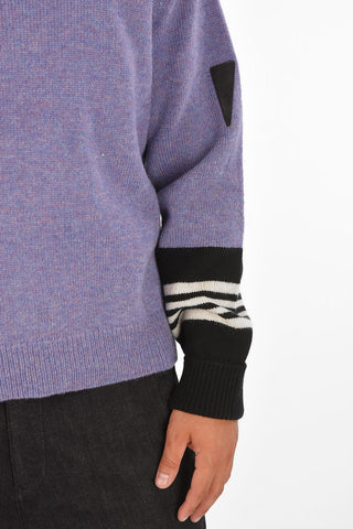 TRAVEL Box Fit Sweater with Contrasting Stiped Detail