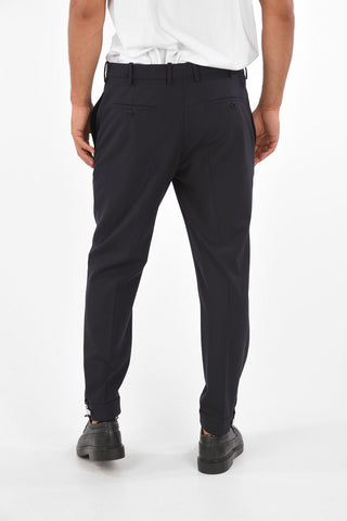 Pantaloni Slim Fit con Chiusura a Scomparsa