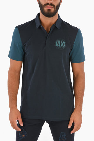 ARMANI EXCHANGE piquè cotton 3 button polo shirt