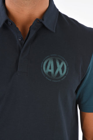 ARMANI EXCHANGE piquè cotton 3 button polo shirt