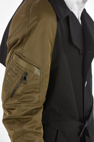 TRAVEL Belted Double-Breasted Slim Fit Trench