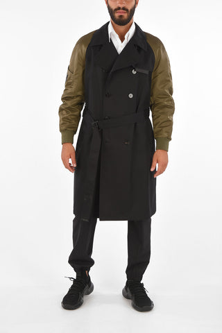 TRAVEL Belted Double-Breasted Slim Fit Trench