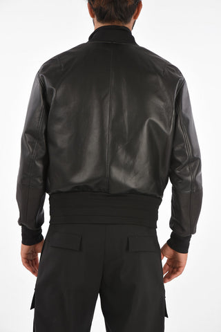 TRAVEL Soft Leather Bomber with Quilted Inner Vest