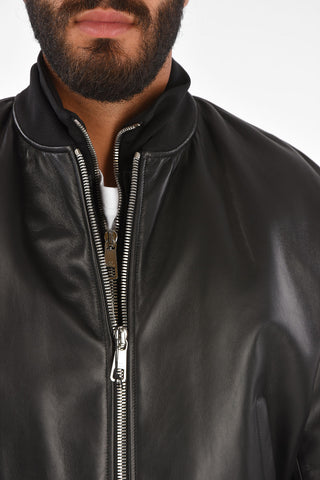 TRAVEL Soft Leather Bomber with Quilted Inner Vest