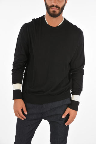 Maglia Slim Wide Fit in Lana e Seta 