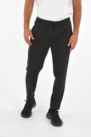 Pantaloni Slim Fit a Vita Bassa con Coulisse