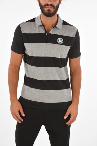 ARMANI EXCHANGE striped 3 button polo shirt