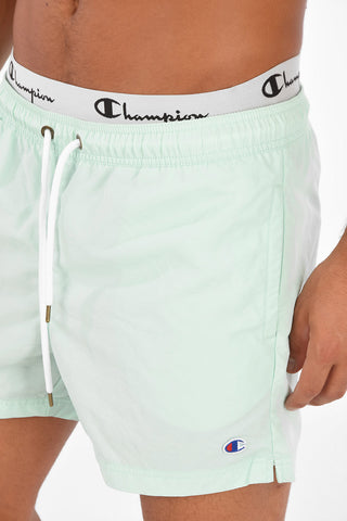 Logo Printed Elastic Waist Band Swimshorts