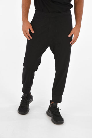 TRAVEL Drawstring Pinstriped Slouch Fit Pants