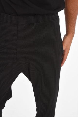TRAVEL Drawstring Pinstriped Slouch Fit Pants