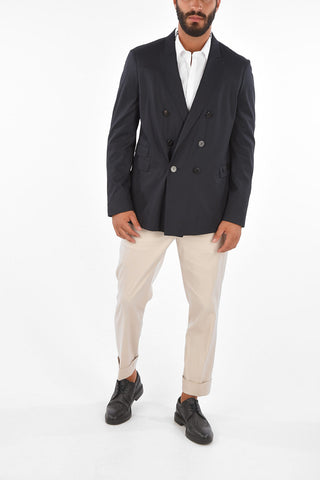 TRAVEL Double-Breasted Skinny Fit Blazer