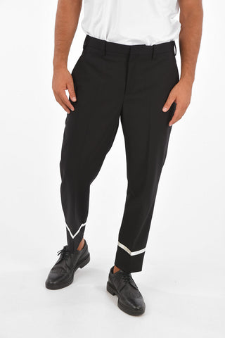 Hidden Closure Low-Waist Slim Fit Pants