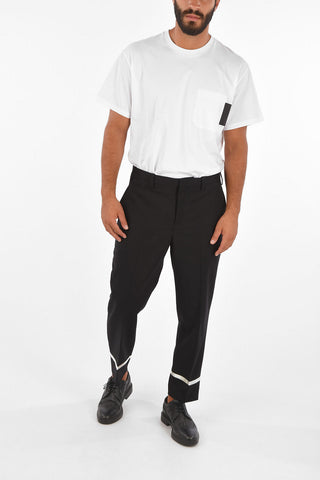 Hidden Closure Low-Waist Slim Fit Pants
