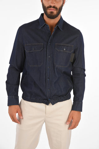 TRAVEL Denim Loose Blouson Fit Shirt
