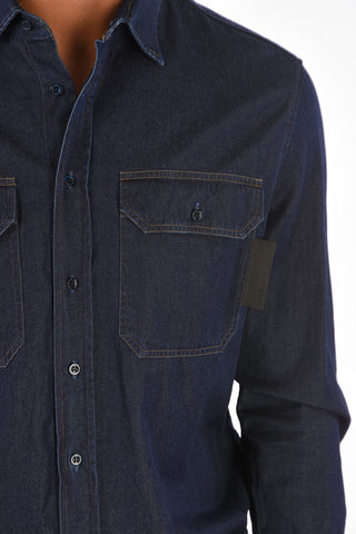 TRAVEL Denim Loose Blouson Fit Shirt