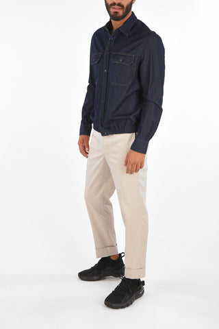 TRAVEL Denim Loose Blouson Fit Shirt