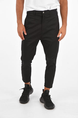 Stretch Cotton Dropped-Crotch Pants