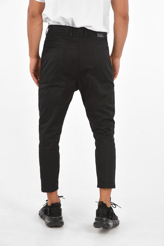 Stretch Cotton Dropped-Crotch Pants