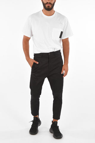 Stretch Cotton Dropped-Crotch Pants