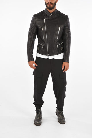 Giubbotto Biker Skinny Fit in Pelle