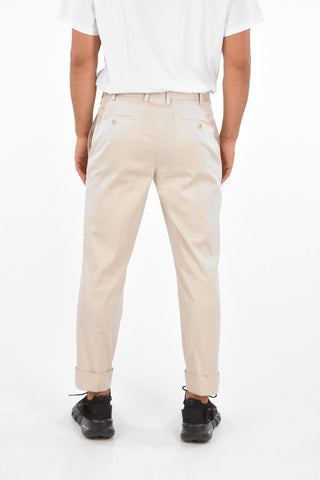 Cuffed Hem Low-Rise Slim Fit Pants