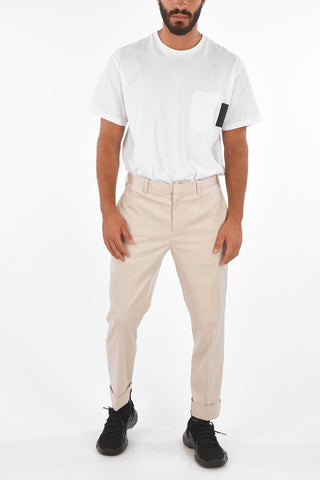 Cuffed Hem Low-Rise Slim Fit Pants