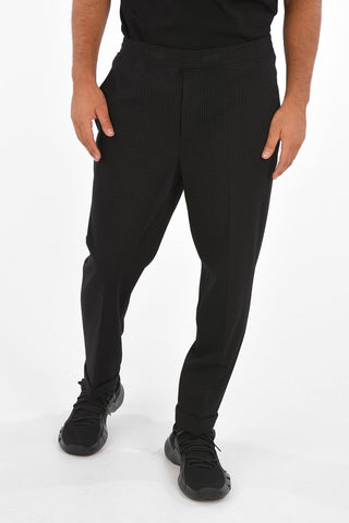 Pinstriped Drawstring Slim Fit Pants
