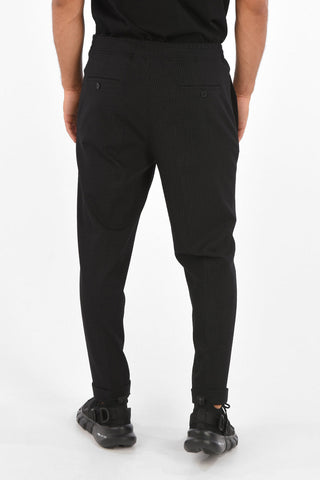 Pinstriped Drawstring Slim Fit Pants