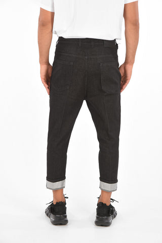 Cuffed Hem Dropped Crotch Jeans 16 Cm