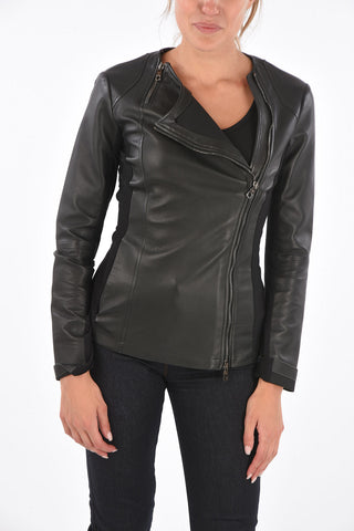 EMPORIO Leather Skinny Fit Biker Jacket