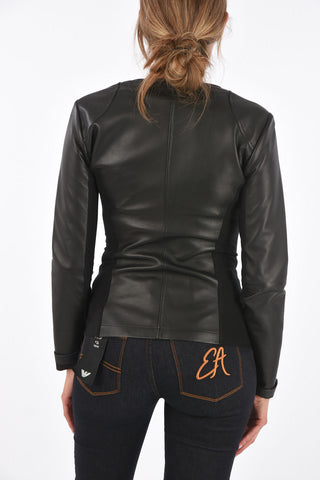 EMPORIO Leather Skinny Fit Biker Jacket