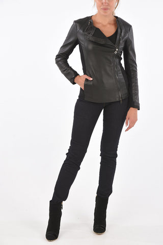 EMPORIO Leather Skinny Fit Biker Jacket