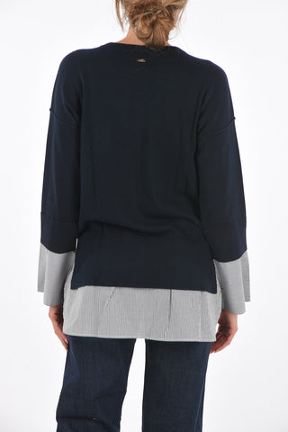 ARMANI EXCHANGE Contrast Trim Unstructured Sweater