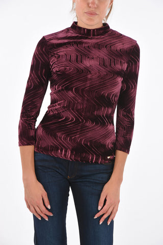 ARMANI EXCHANGE Velvet Turtleneck sweater with zip back closure