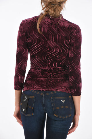 ARMANI EXCHANGE Velvet Turtleneck sweater with zip back closure