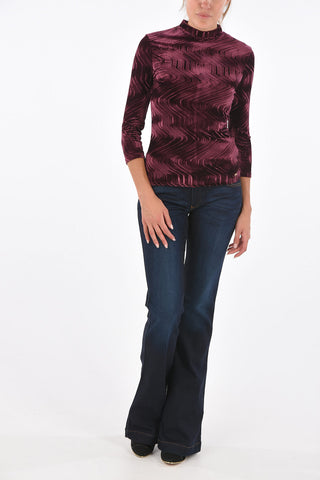 ARMANI EXCHANGE Velvet Turtleneck sweater with zip back closure