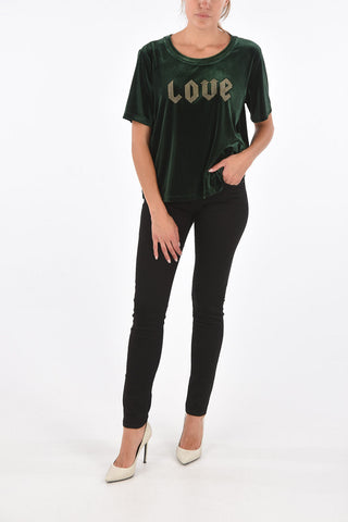 ARMANI EXCHANGE Chenille Sweater with Rhinestone embellished