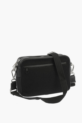 Fabric Reporter Bag with Leather Trimmings