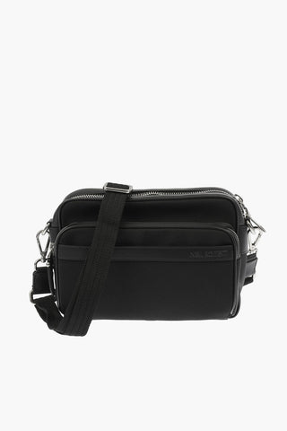 Fabric Reporter Bag with Leather Trimmings