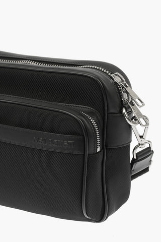 Fabric Reporter Bag with Leather Trimmings
