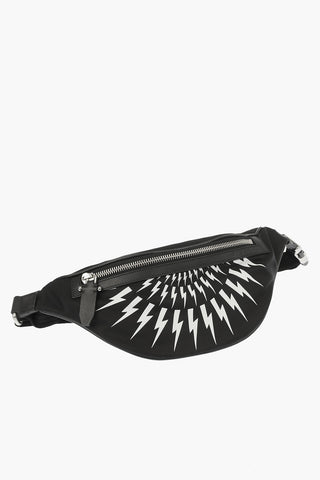 Fabric THUNDERBOLT FAIRISLE Bum Bag with leather details
