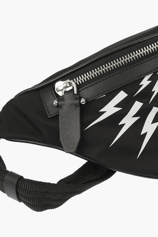 Fabric THUNDERBOLT FAIRISLE Bum Bag with leather details